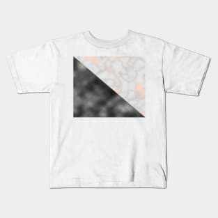 Rose gold marble and gunmetal grey storm Kids T-Shirt